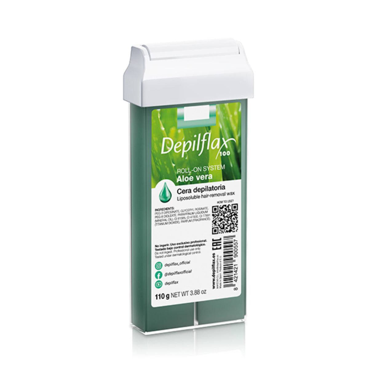 Depilflax 100 wax for hair removal, aloe vera roll, 110 g