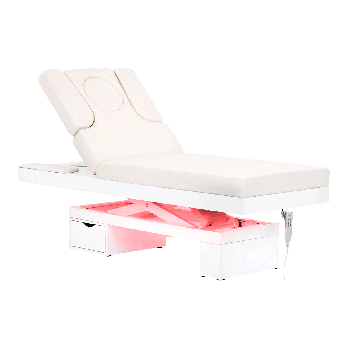 Elektrisk behandlingssäng / massagebänk SPA AZZURRO 815B vit, 2-motor, med LED belysning